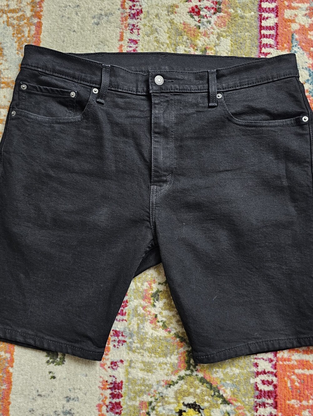 Levi 412 Jean Shorts Jorts Mens 38 Black Slim Denim Jorts 9" Bermuda Gorpcore